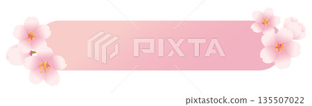A horizontal frame decorated with cherry blossoms. 135507022