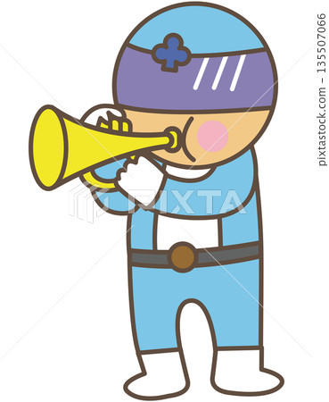 英雄人物吹奏小號 | 銅管樂隊素材 135507066