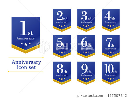 Anniversary Icon Set 135507842