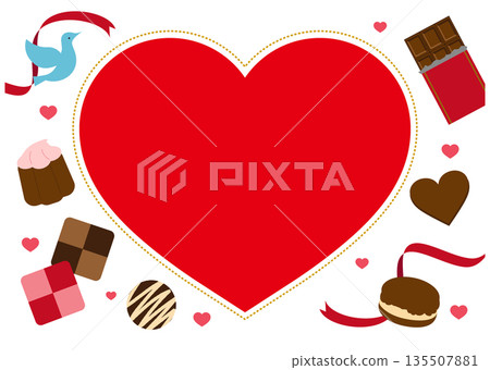 紅色情人節相框 135507881