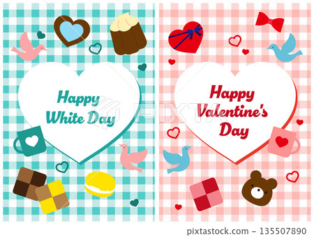 Cute White Day and Valentine's Day frame set Cute White Day and Valentine's Day frame set 135507890