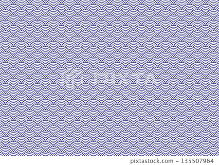 Seamless Japanese pattern [Seigaiha] 135507964