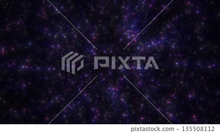 Vibrant purple starfield with glowing particles, creating a dreamy cosmic background inspired by deep space and galaxies 135508112