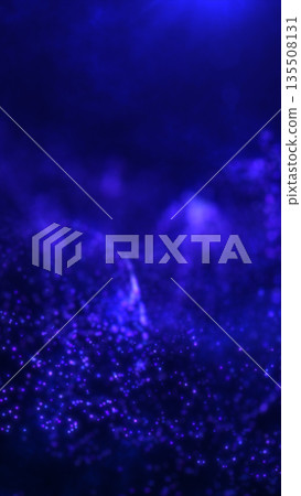 Deep blue cosmic particle field with glowing dots and atmospheric depth, forming an abstract space background with calm futuristic energy 135508131