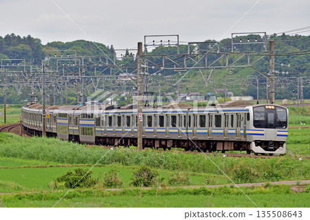 JR East E217 series Y-29 train (Kamakura) on the Sobu Main Line between Sakura and Monoi 135508643
