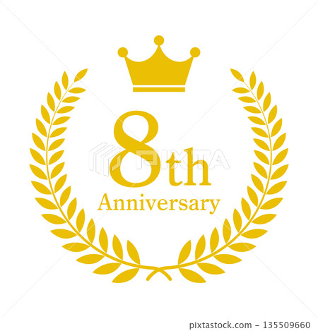 8th Anniversary 8th Laurel Wreath Emblem Vector Material 135509660