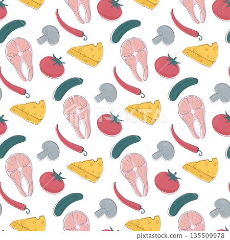 doodle food seamless pattern doodle food seamless pattern 135509978