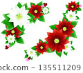 Poinsettia heart illustration material 135511209