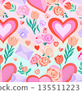 Pastel Love Pattern Art 135511223