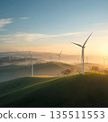 Peaceful Wind Energy Landscape 135511553