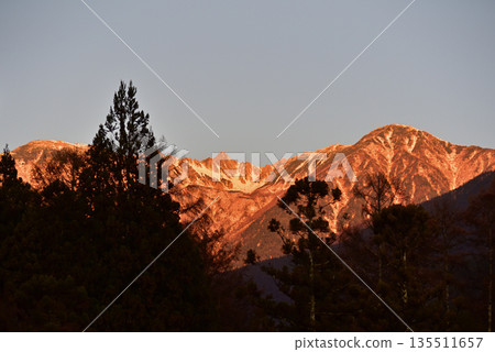 Senjojiki Cirque in the Central Alps bathed in the morning glow Senjojiki Cirque in the Central Alps bathed in the morning glow 135511657