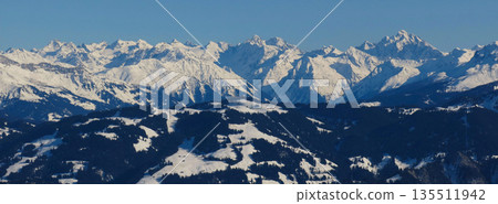High mountains seen from the Pizol ski area, Switzerland. High mountains seen from the Pizol ski area, Switzerland. 135511942