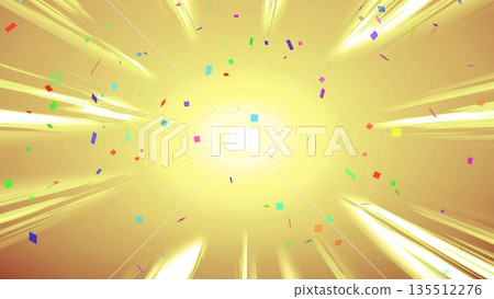Concentrated lines, cartoon, yellow, light, horizontal lines, effect lines, rayon, illustration 135512276