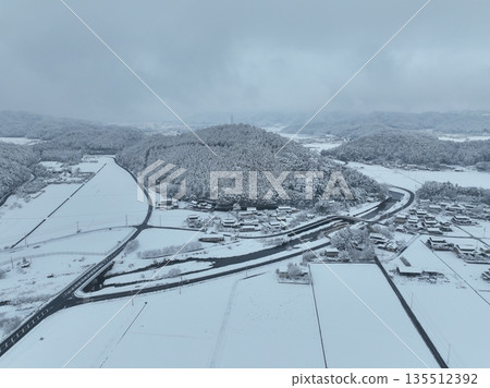 無人機航拍岐阜市彥坂市雪景 無人機航拍岐阜市彥坂市雪景 135512392