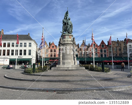 The Grote Markt in Bruges, Belgium 135512889