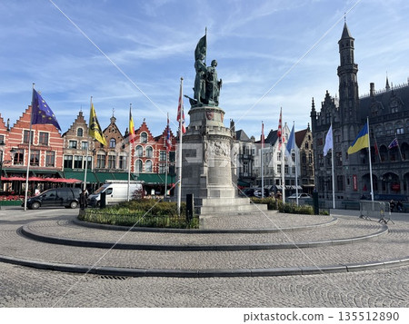 The Grote Markt in Bruges, Belgium The Grote Markt in Bruges, Belgium 135512890