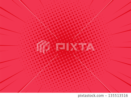 Halftone sunburst background illustration material - Concentrated lines - Red Halftone sunburst background Halftone sunburst background illustration material - Concentrated lines - Red Halftone sunburst background 135513516