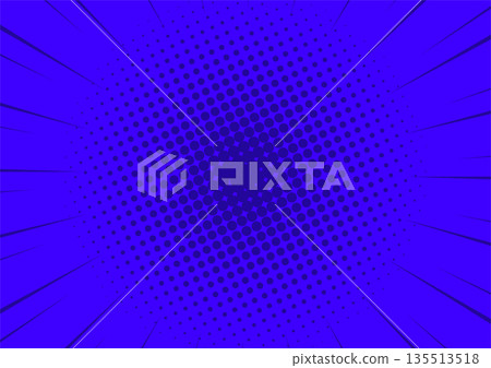 Halftone sunburst background illustration material, concentrated lines, blue halftone sunburst background 135513518