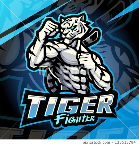 Tiger fighter esport mascot logo design 135513794
