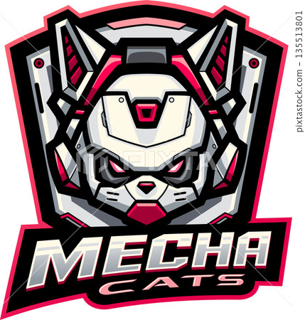 Mecha cats esport mascot logo design 135513801