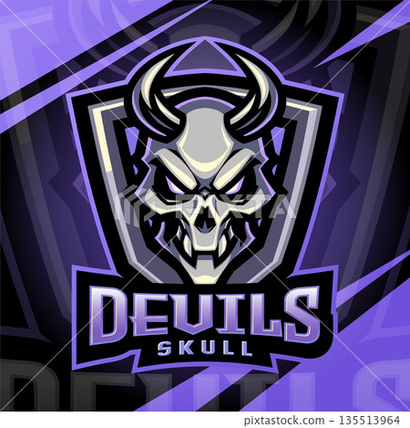 Devils skull esport mascot logo design 135513964