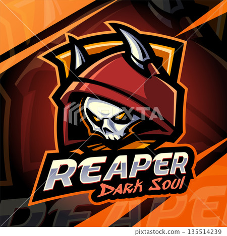 Reaper dark soul esport mascot logo design 135514239