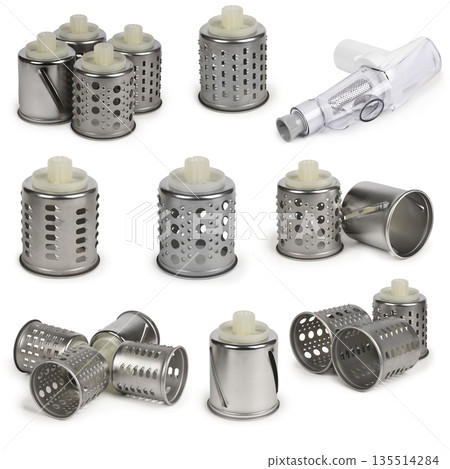 Nine Metal Drum Attachments for Electric Food Grinder or Slicer. 135514284