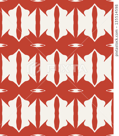 Terracotta Geometric Seamless Pattern Background with Abstract Leaf Motifs, Repeatable Illustration Terracotta Geometric Seamless Pattern Background with Abstract Leaf Motifs, Repeatable Illustration 135514598