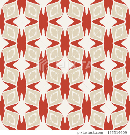 Terracotta Geometric Seamless Pattern Background with Abstract Motifs, Repeatable Illustration Terracotta Geometric Seamless Pattern Background with Abstract Motifs, Repeatable Illustration 135514609