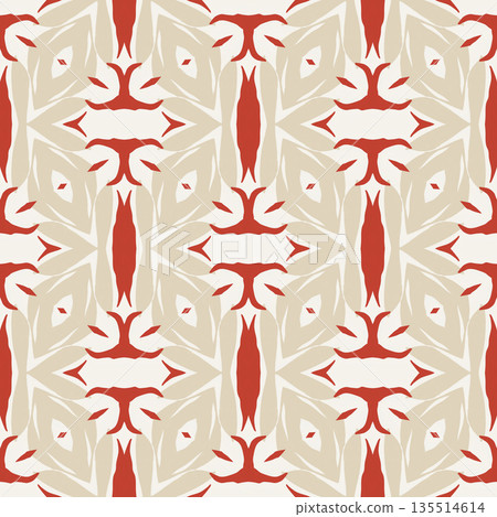 Terracotta Geometric Seamless Pattern Background with Abstract Motifs, Repeatable Illustration Terracotta Geometric Seamless Pattern Background with Abstract Motifs, Repeatable Illustration 135514614