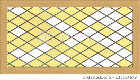 Vintage window frame in country house or cabin. Hi-res (8000x8000) texture. 135514679