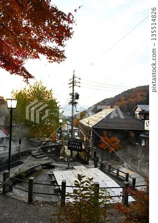 野澤溫泉村大釜的紅葉（長野縣野澤溫泉村） 135514826