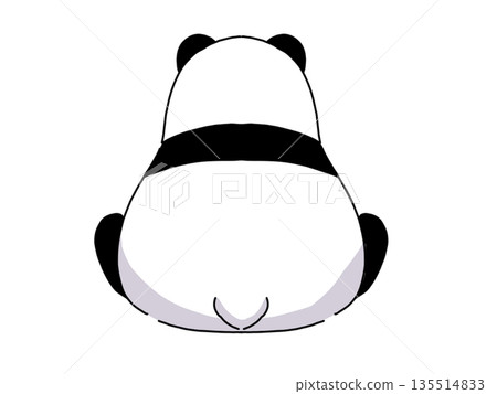 Panda illustration sitting backwards Panda illustration sitting backwards 135514833