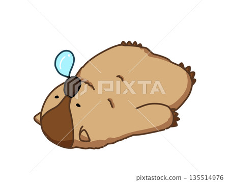 Illustration of a sleeping marmot Illustration of a sleeping marmot 135514976