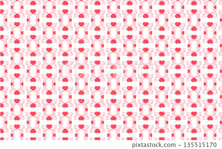 Cute heart and feather pattern 135515170