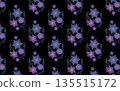 Seamless translucent floral all-over pattern 135515172