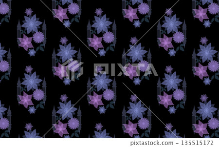 無縫半透明花卉圖案 135515172