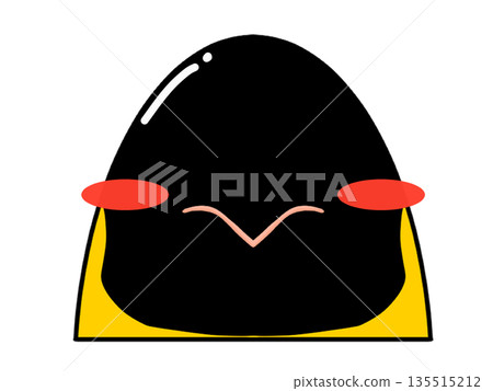 害羞的帝企鵝臉部插圖 135515212