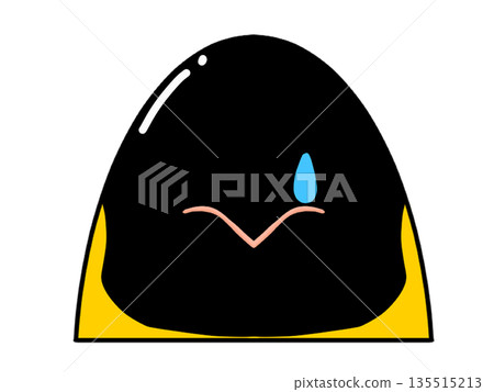 哭泣的帝企鵝臉部插圖 哭泣的帝企鵝臉部插圖 135515213