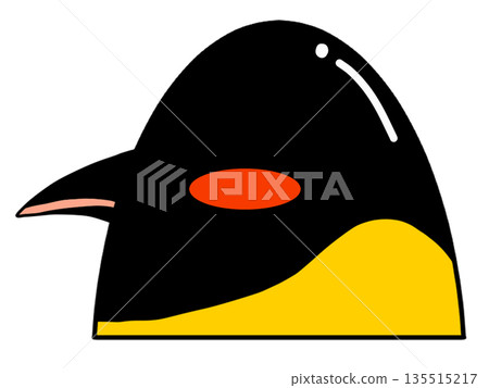 Profile illustration of a shy emperor penguin 135515217