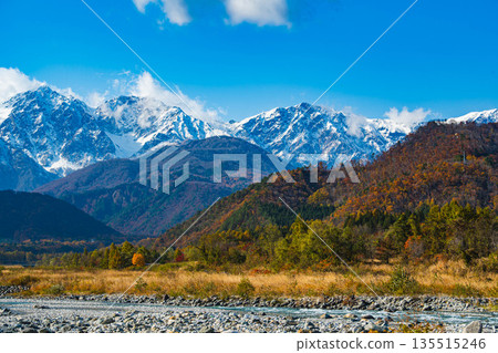 Northern Alps and autumn leaves 135515246