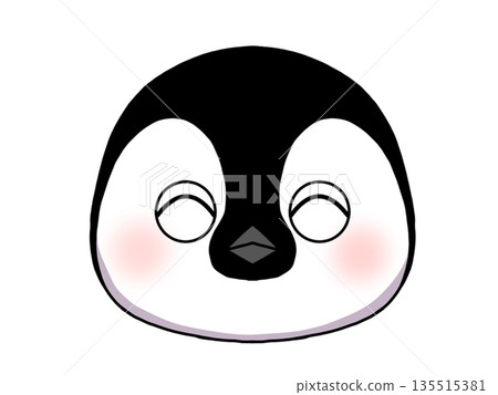 微笑帝企鵝寶寶臉部插圖 微笑帝企鵝寶寶臉部插圖 135515381