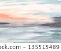 Abstract watercolor misty pastel landscape background 135515489