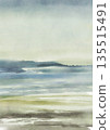 Abstract Watercolor Landscape in Soft Pastel Tones 135515491