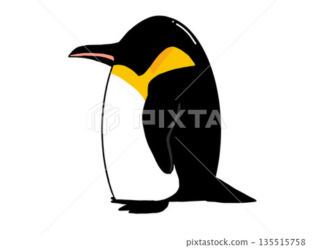 Illustration of a sideways emperor penguin Illustration of a sideways emperor penguin 135515758