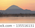 Mount Mikami at sunrise as seen from Lake Kihamauchi 135516131
