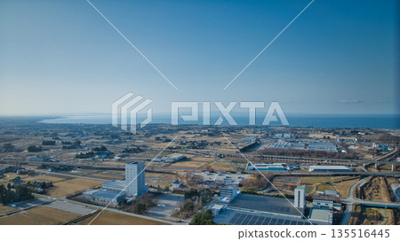 Scenery around the Hayatsuki River flowing through eastern Toyama Prefecture 135516445