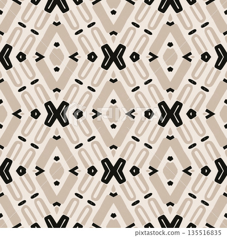 Beige Black Olive Color Abstract Geometric Seamless Pattern Background, Surface Pattern Illustration for Wallpaper and Fabric Design Beige Black Olive Color Abstract Geometric Seamless Pattern Background, Surface Pattern Illustration for Wallpaper and Fabric Design 135516835