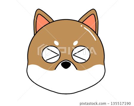 閉著眼睛的柴犬的臉 閉著眼睛的柴犬的臉 135517190