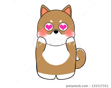 一幅柴犬戀愛中的插圖 一幅柴犬戀愛中的插圖 135517352